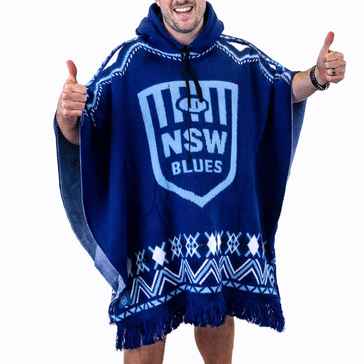 NSW Blues 'Dakota' Knitted Poncho - Ashtabula