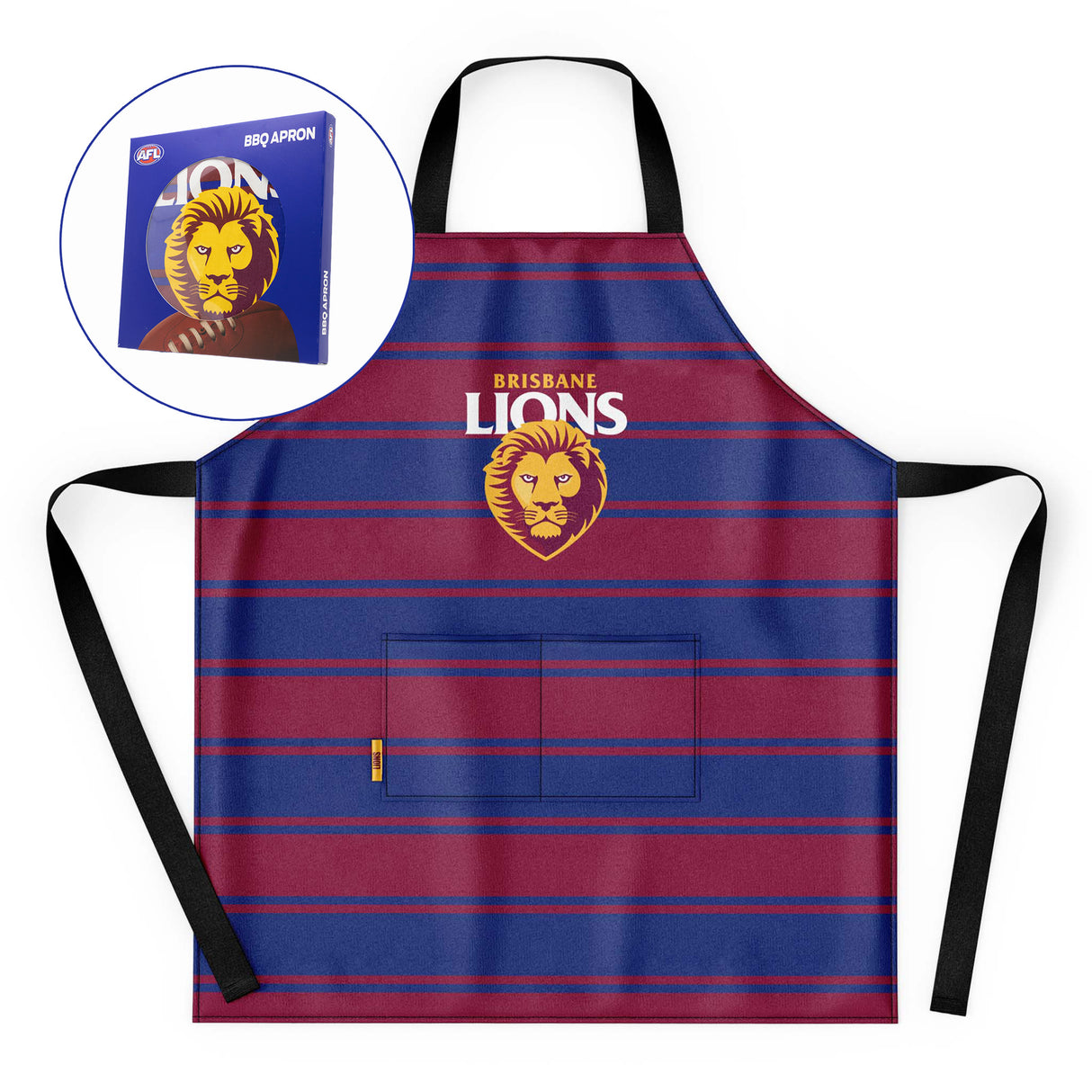 AFL Brisbane Lions 'Snagged' BBQ Apron - Ashtabula