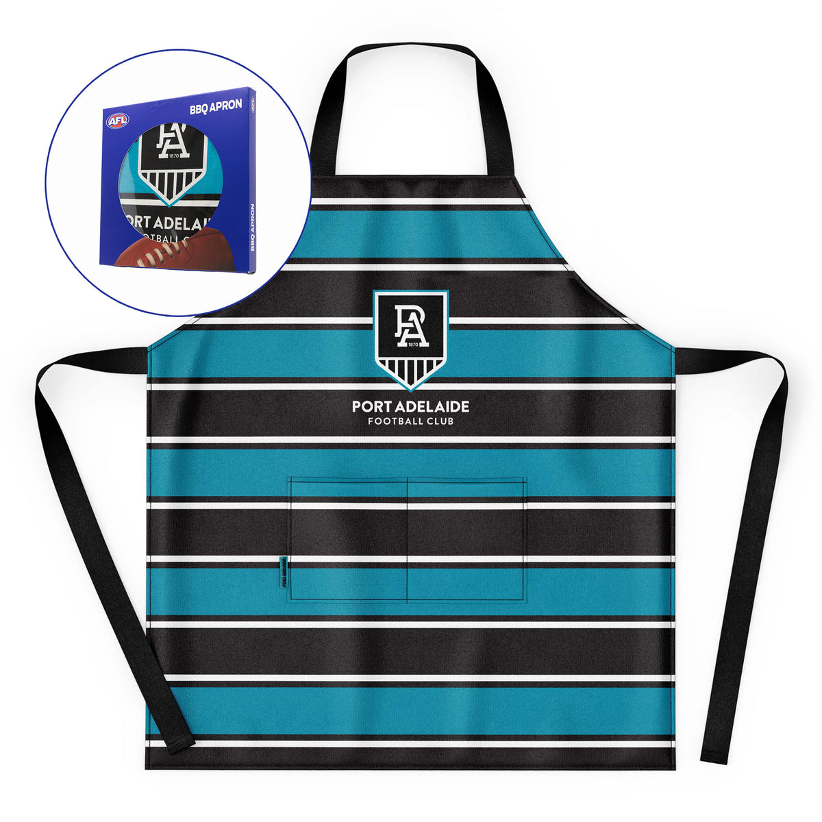 AFL Port Adelaide 'Snagged' BBQ Apron - Ashtabula