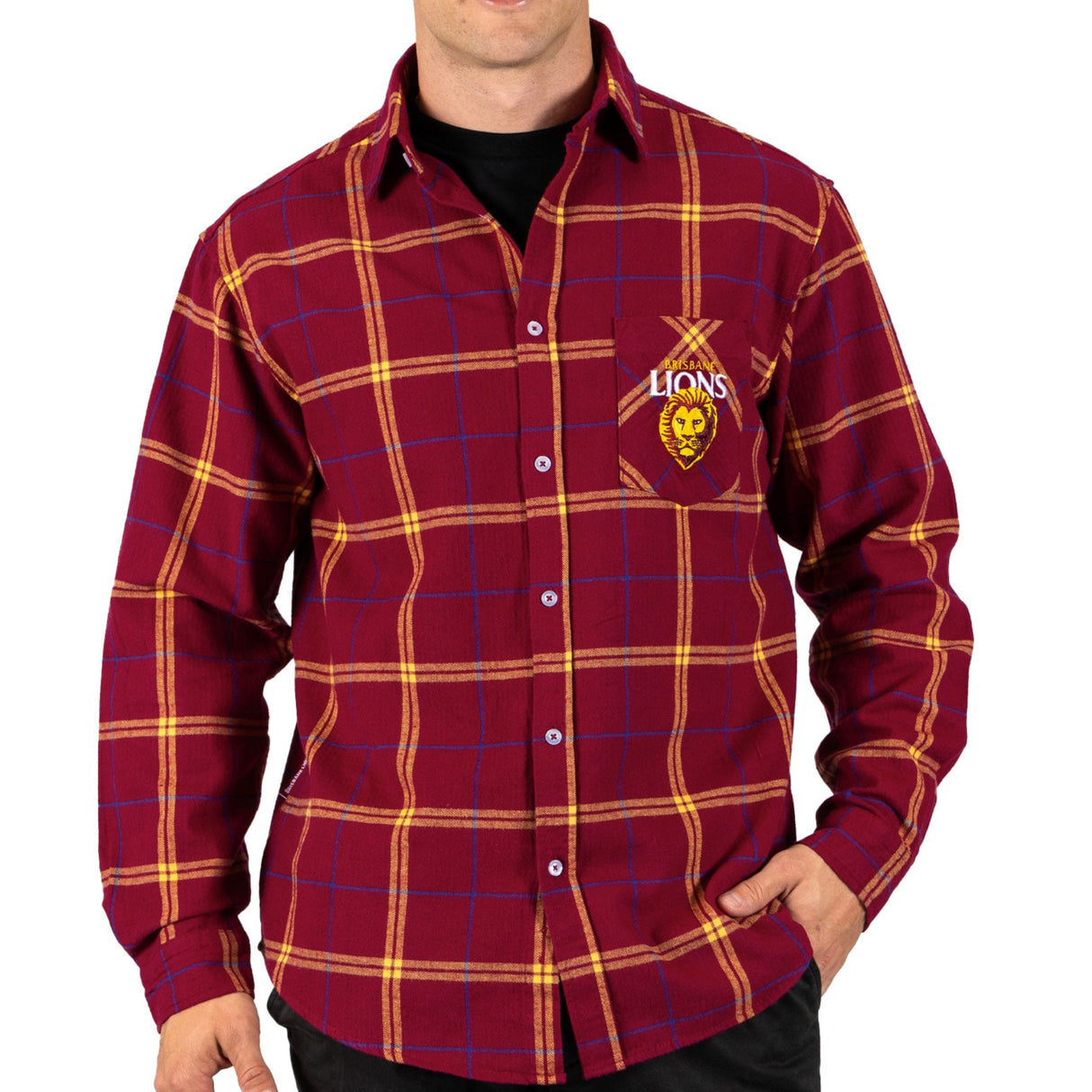 AFL Brisbane Lions 'Mustang' Flannel Shirt - Ashtabula
