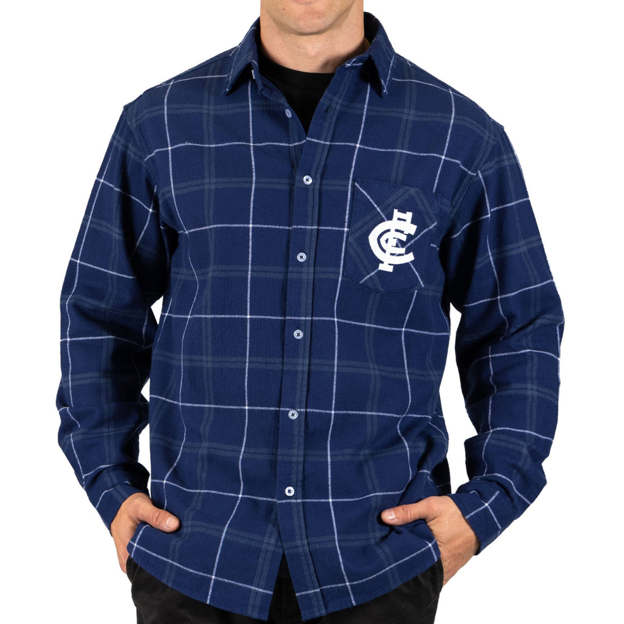 AFL Carlton 'Mustang' Flannel Shirt - Ashtabula