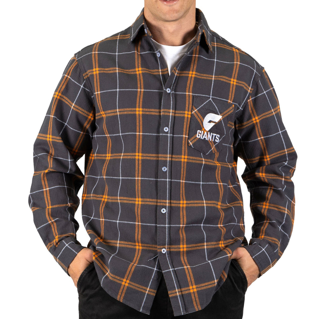 AFL GWS Giants 'Mustang' Flannel Shirt - Ashtabula
