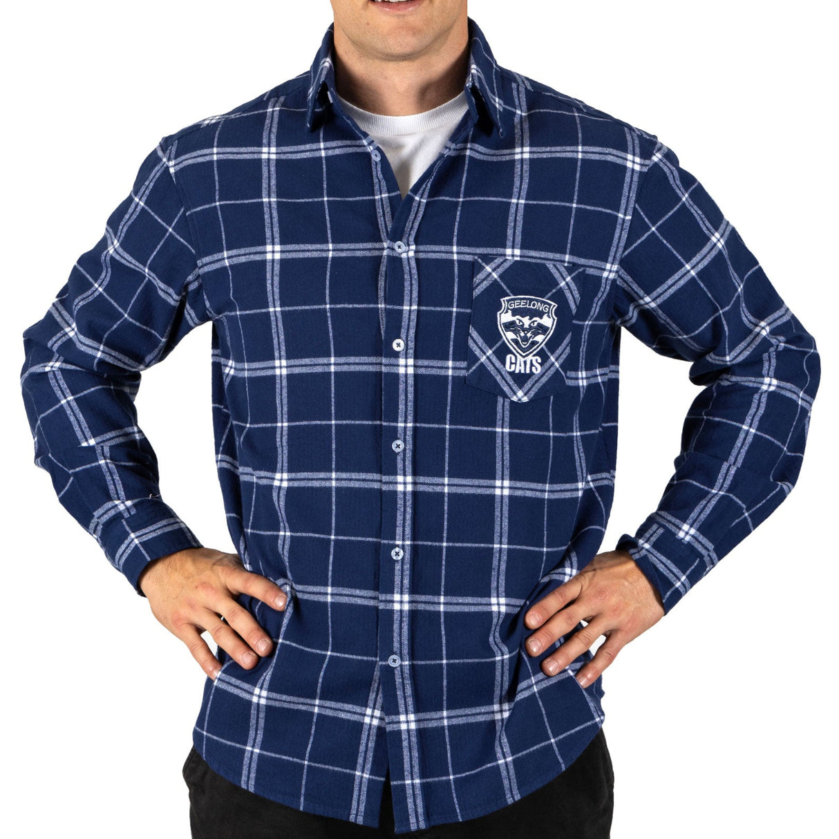 AFL Geelong Cats 'Mustang' Flannel Shirt - Ashtabula