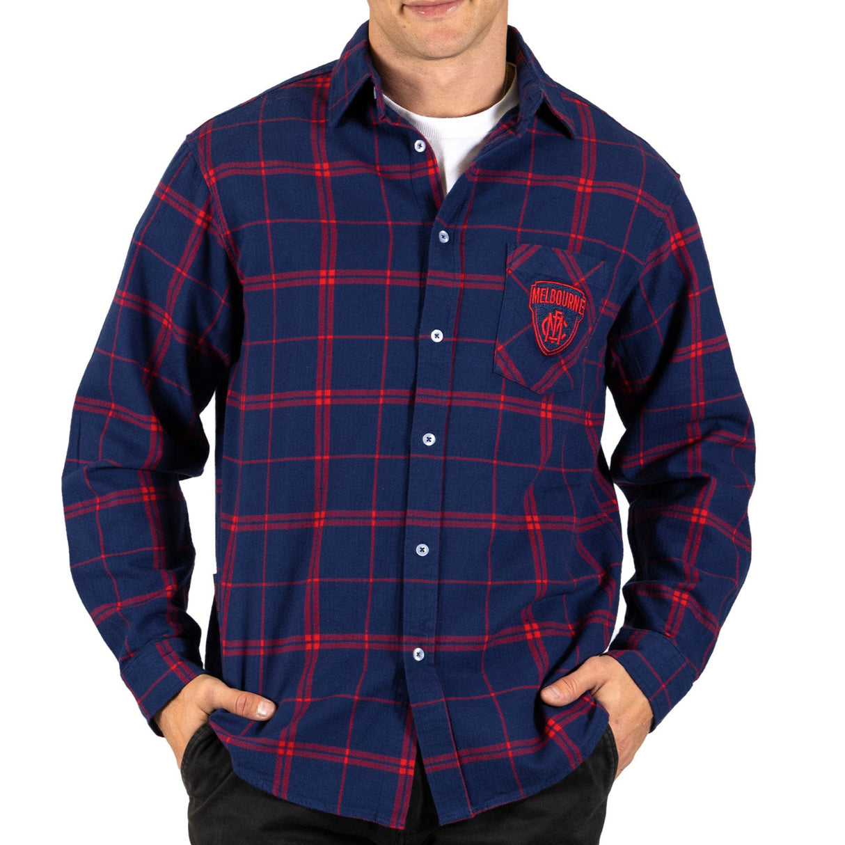 AFL Melbourne Demons 'Mustang' Flannel Shirt - Ashtabula