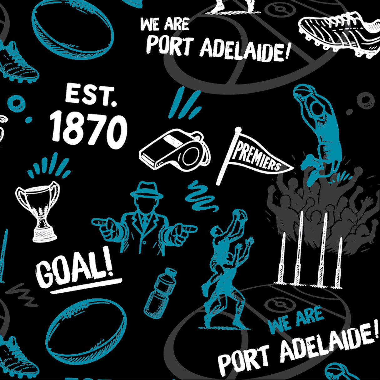 AFL Port Adelaide 'Scrambler' Golf Polo - Ashtabula