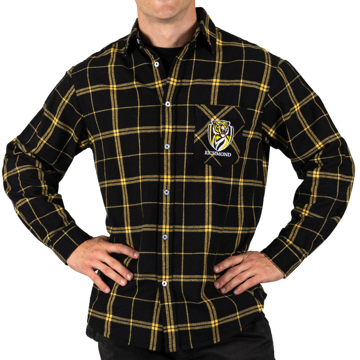 AFL Richmond Tigers 'Mustang' Flannel Shirt - Ashtabula