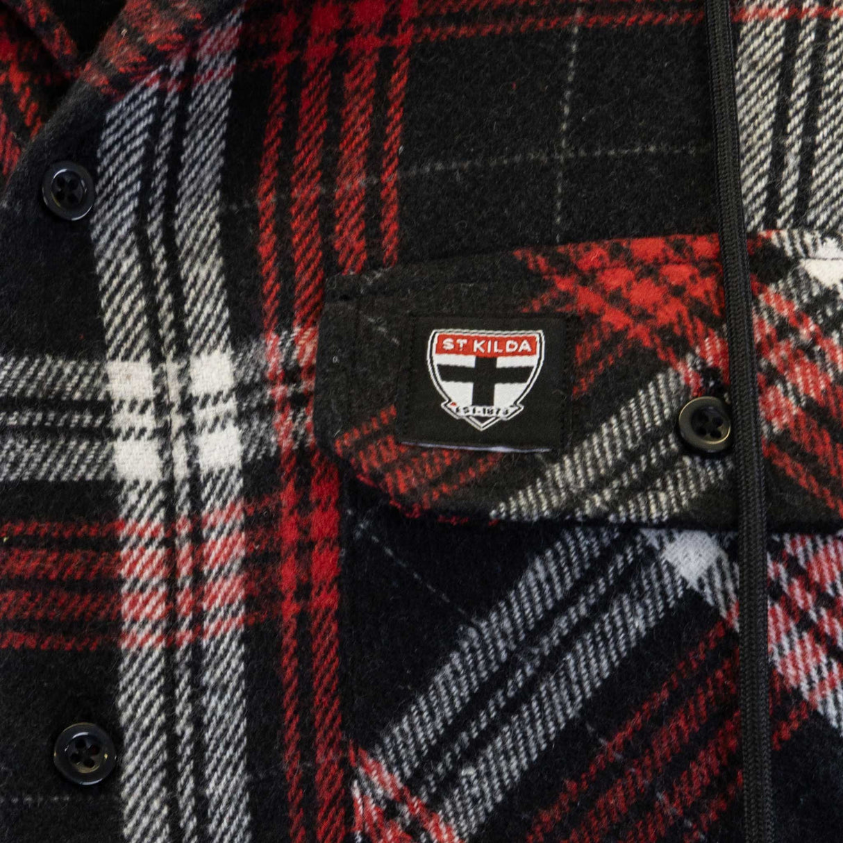 AFL St Kilda 'Highland' Hooded Flannel Shirt - Ashtabula