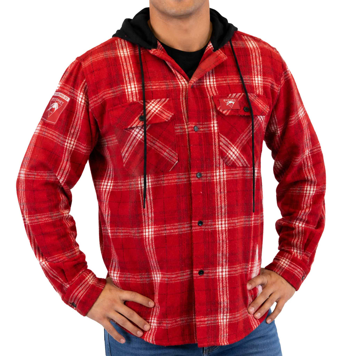 AFL Sydney Swans 'Highland' Hooded Flannel Shirt