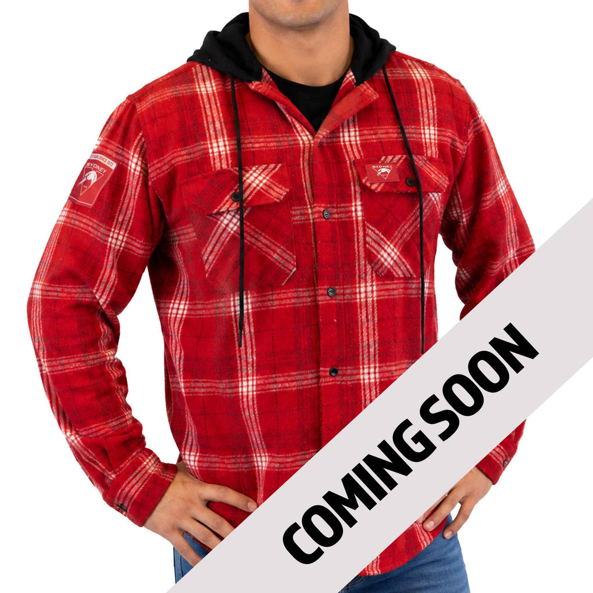 AFL Sydney Swans 'Highland' Hooded Flannel Shirt - Ashtabula