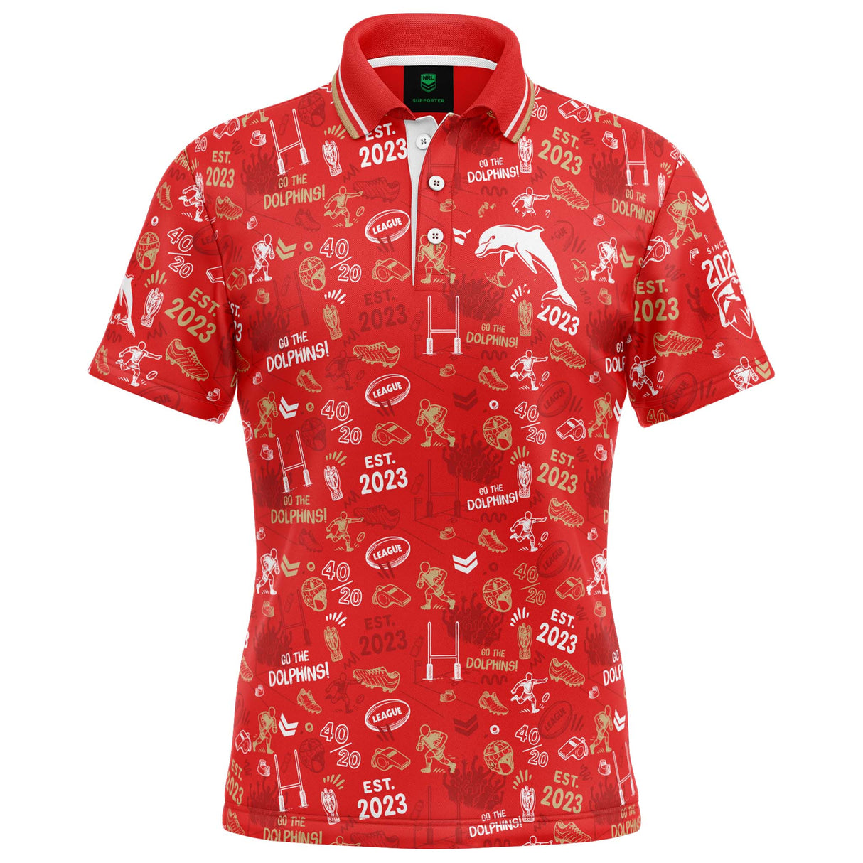 NRL Dolphins 'Scrambler' Golf Polo - Ashtabula