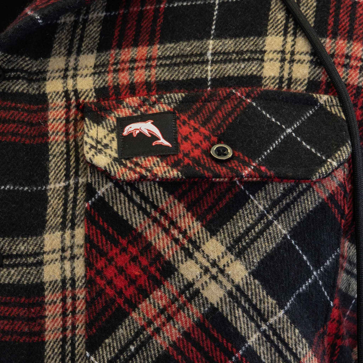 NRL Dolphins 'Highland' Hooded Flannel Shirt - Ashtabula