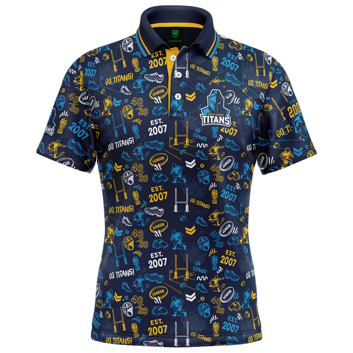NRL Titans 'Scrambler' Golf Polo - Ashtabula