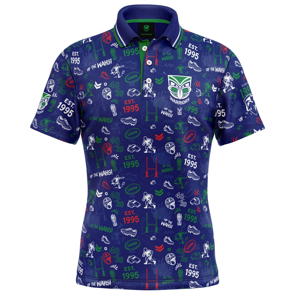 NRL Warriors 'Scrambler' Golf Polo - Ashtabula