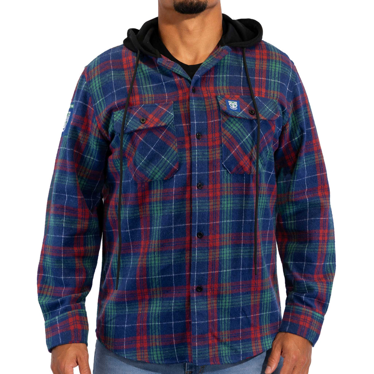 NRL Warriors 'Highland' Hooded Flannel Shirt - Ashtabula