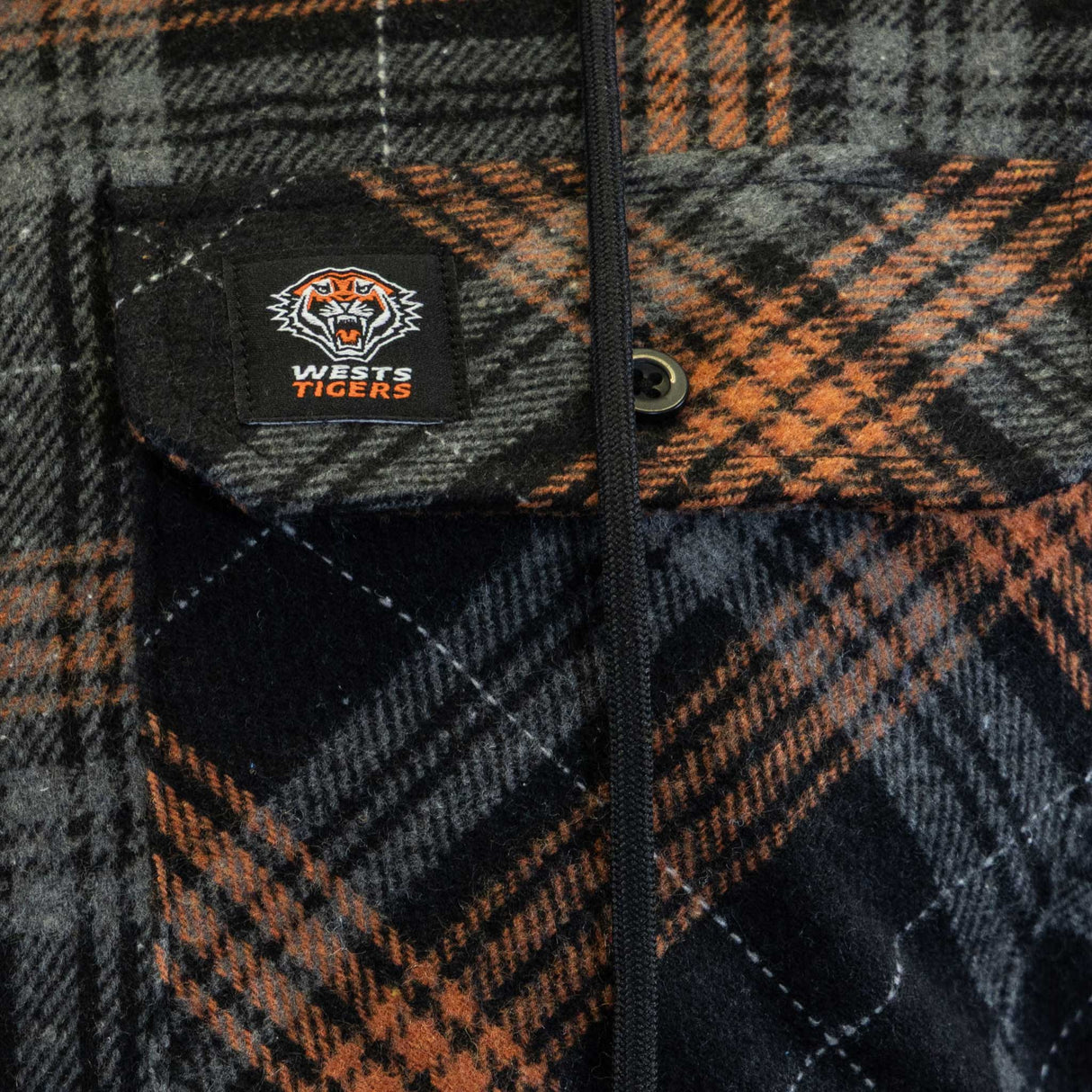 NRL Wests Tigers 'Highland' Hooded Flannel Shirt - Ashtabula