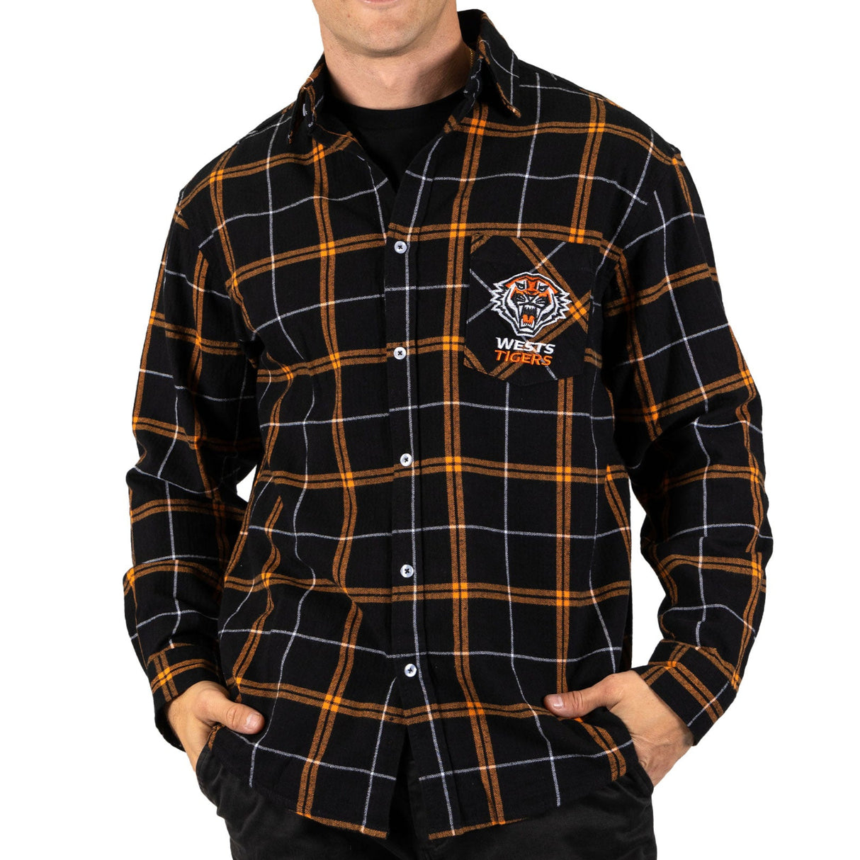 NRL Wests Tigers 'Mustang' Flannel Shirt - Ashtabula