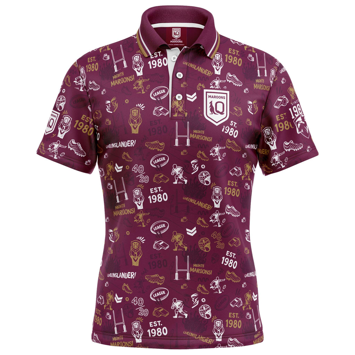 QLD Maroons 'Scrambler' Golf Polo - Ashtabula