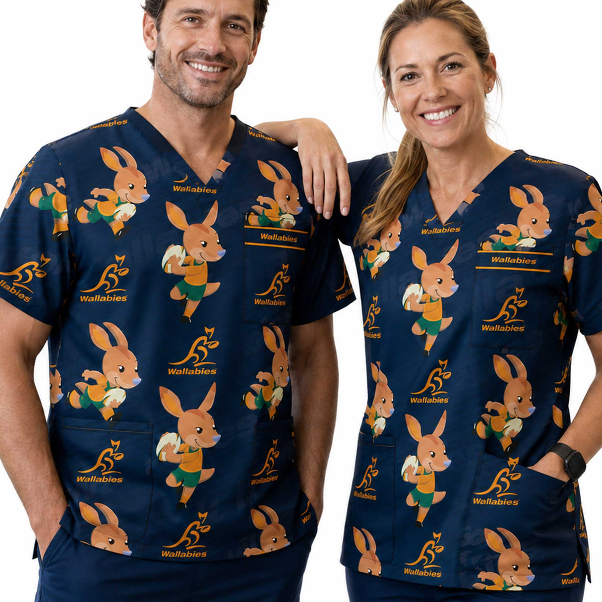 Wallabies 'Wally' Medical Scrub Top - Ashtabula