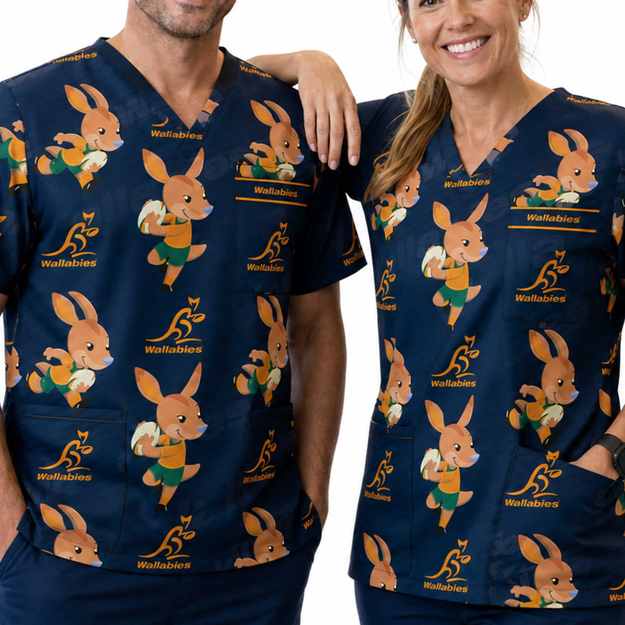 Wallabies 'Wally' Medical Scrub Top - Ashtabula