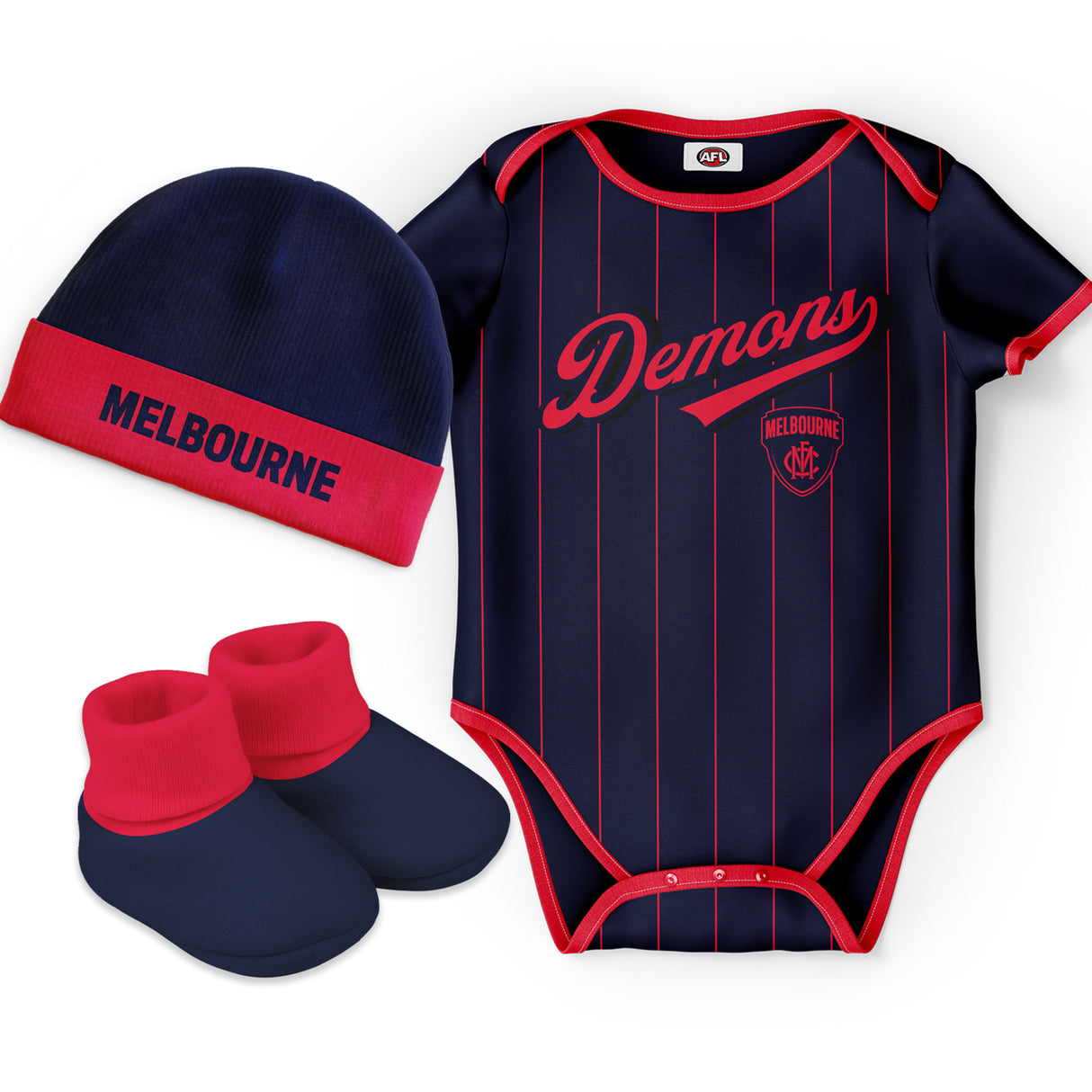 AFL Melbourne Demons 'Lullaby' 3pc Gift Set - Ashtabula