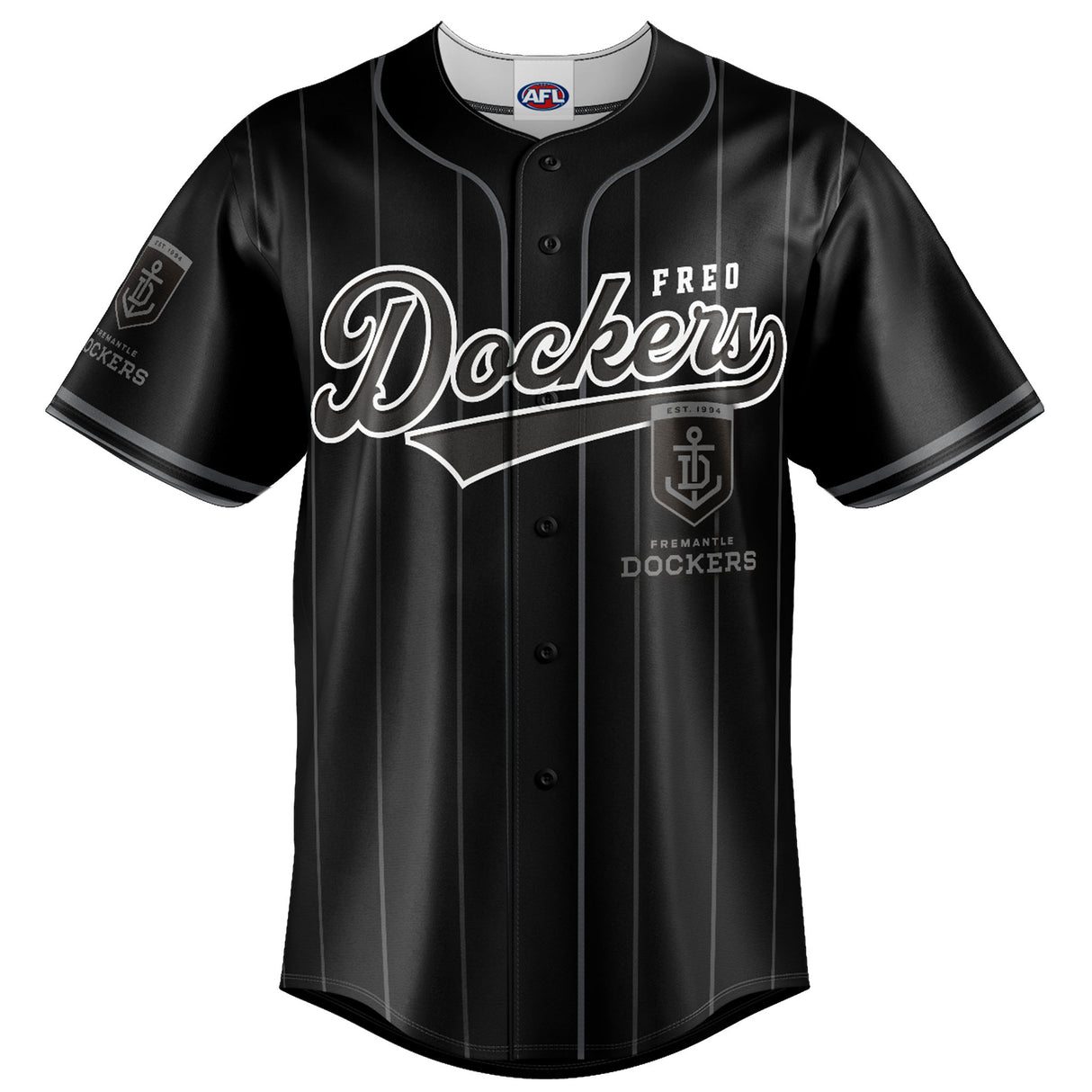 AFL Fremantle Dockers Blackout Baseball Shirt - Youth - Ashtabula
