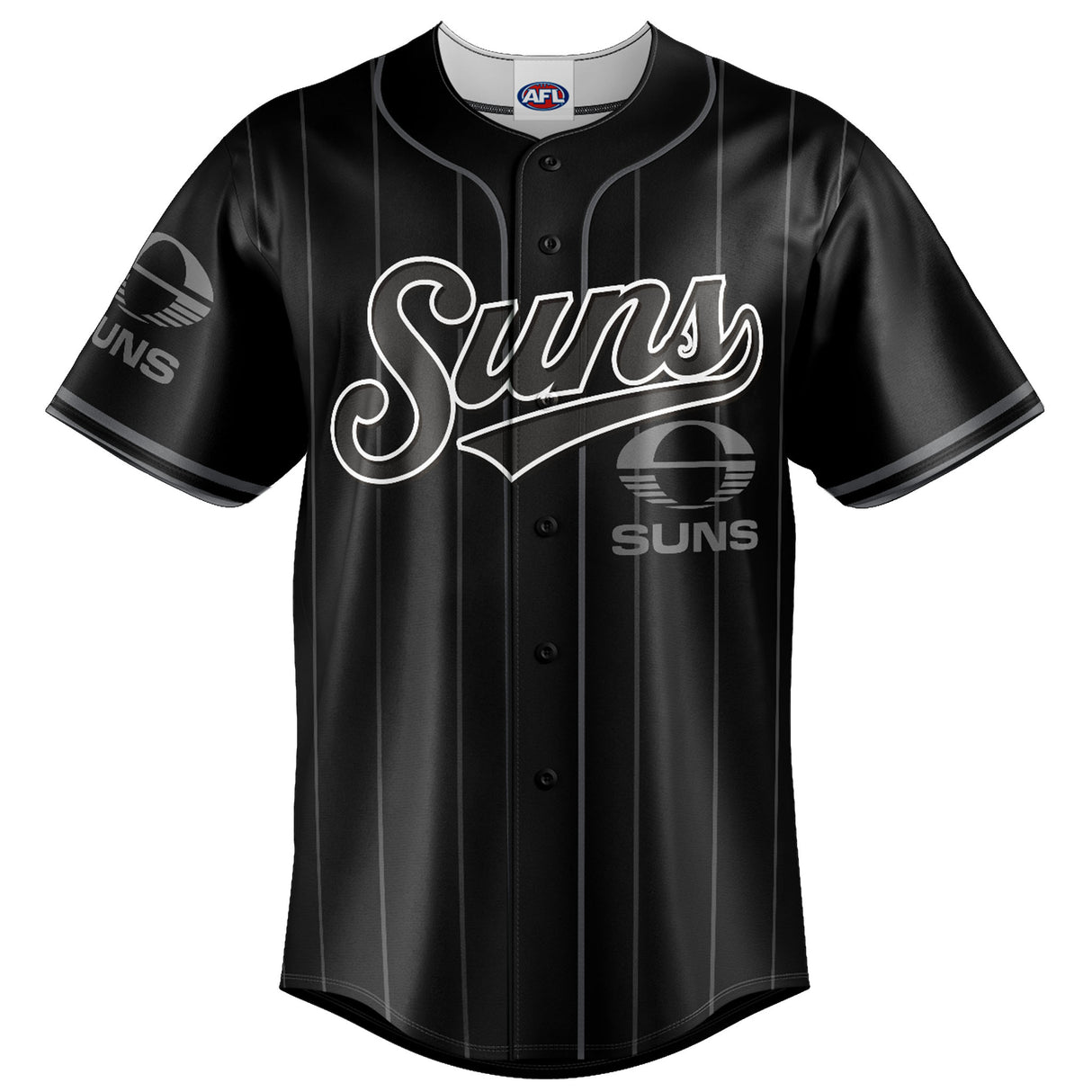 AFL Gold Coast Suns Blackout Baseball Shirt - Ashtabula