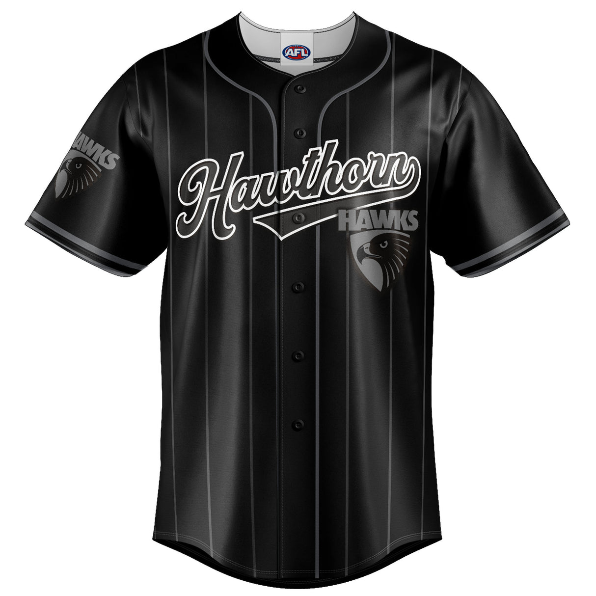 AFL Hawthorn Blackout Baseball Shirt - Ashtabula