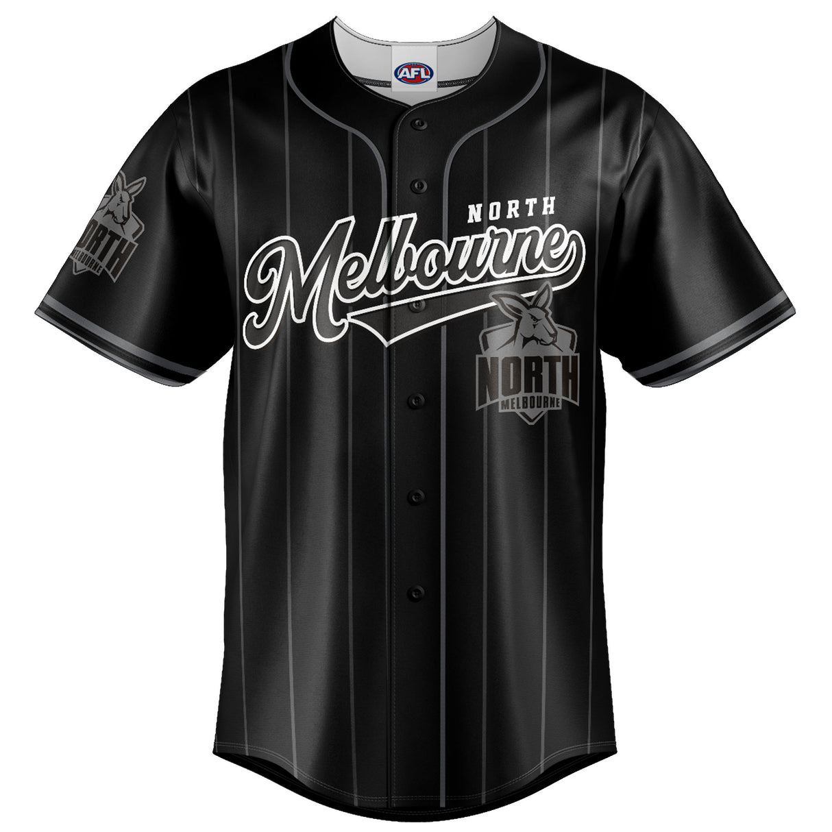 AFL North Melbourne Blackout Baseball Shirt - Ashtabula