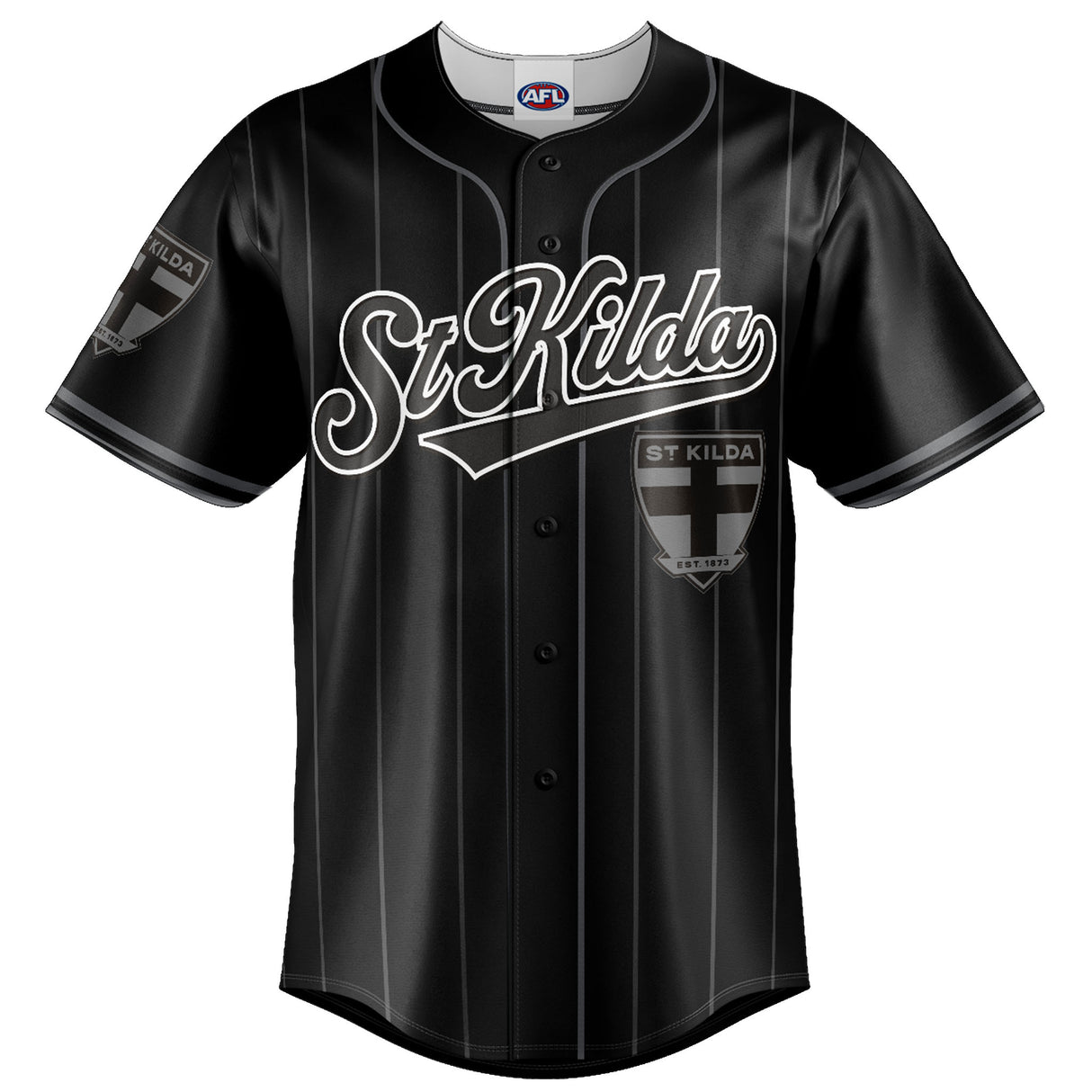 AFL St Kilda Blackout Baseball Shirt - Ashtabula
