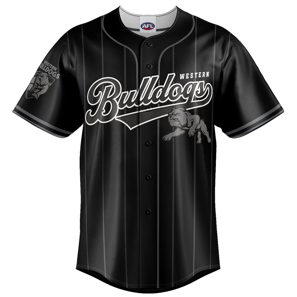 AFL Western Bulldogs Blackout Baseball Shirt - Ashtabula
