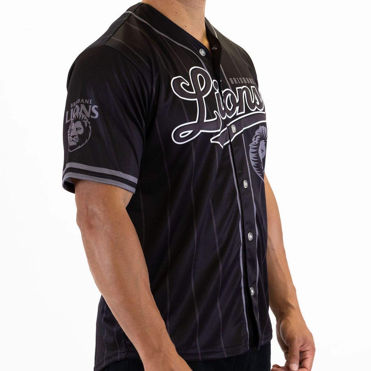 AFL Brisbane Lions Blackout Baseball Shirt - Ashtabula