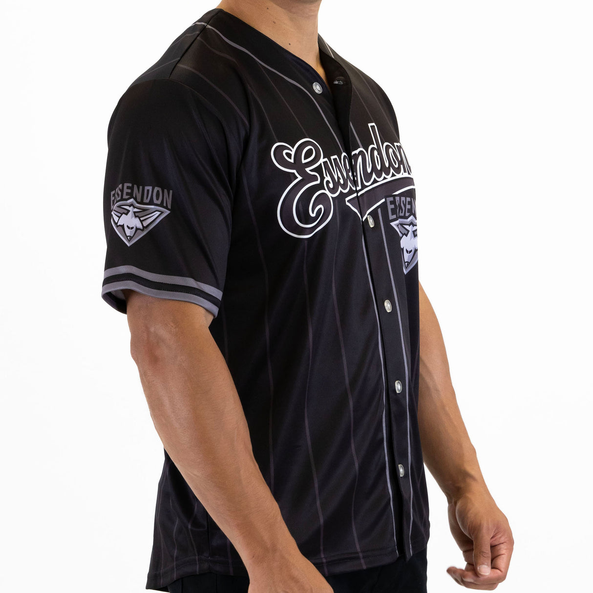 AFL Essendon Bombers Blackout Baseball Shirt - Ashtabula