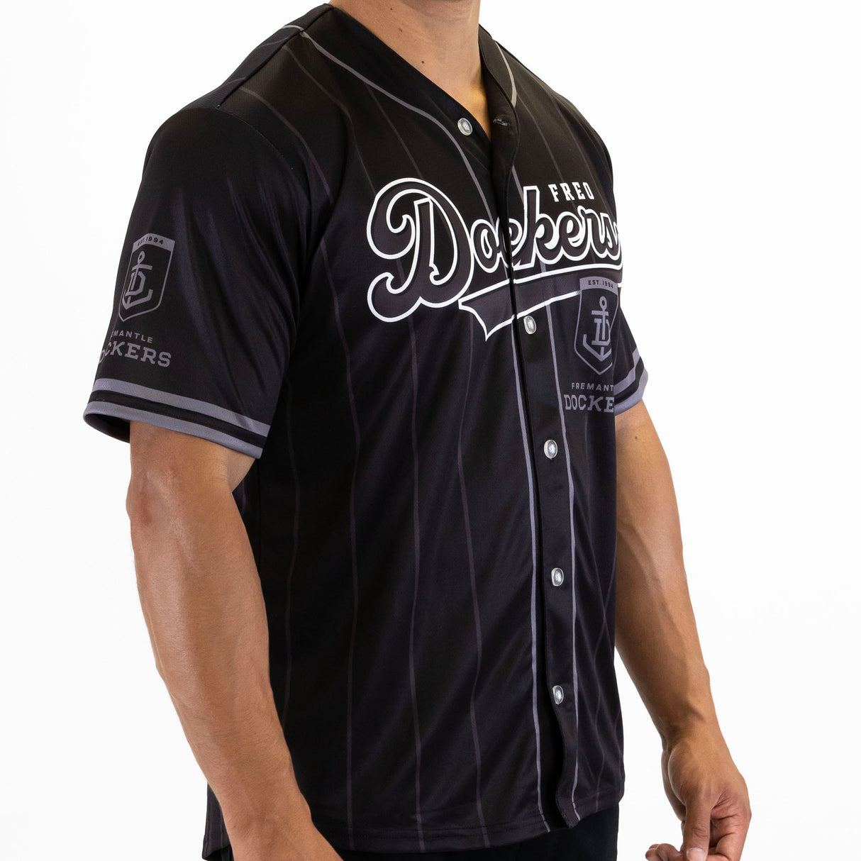 AFL Fremantle Dockers Blackout Baseball Shirt - Ashtabula