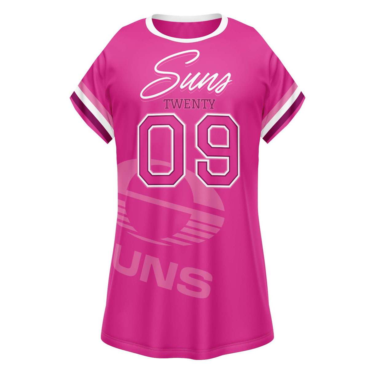 AFL Gold Coast Suns 'Fuchsia Force' T-Shirt Dress - Ashtabula