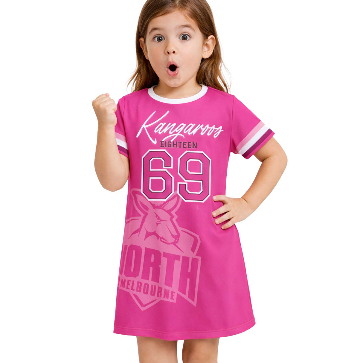 AFL North Melbourne 'Fuchsia Force' T-Shirt Dress - Ashtabula