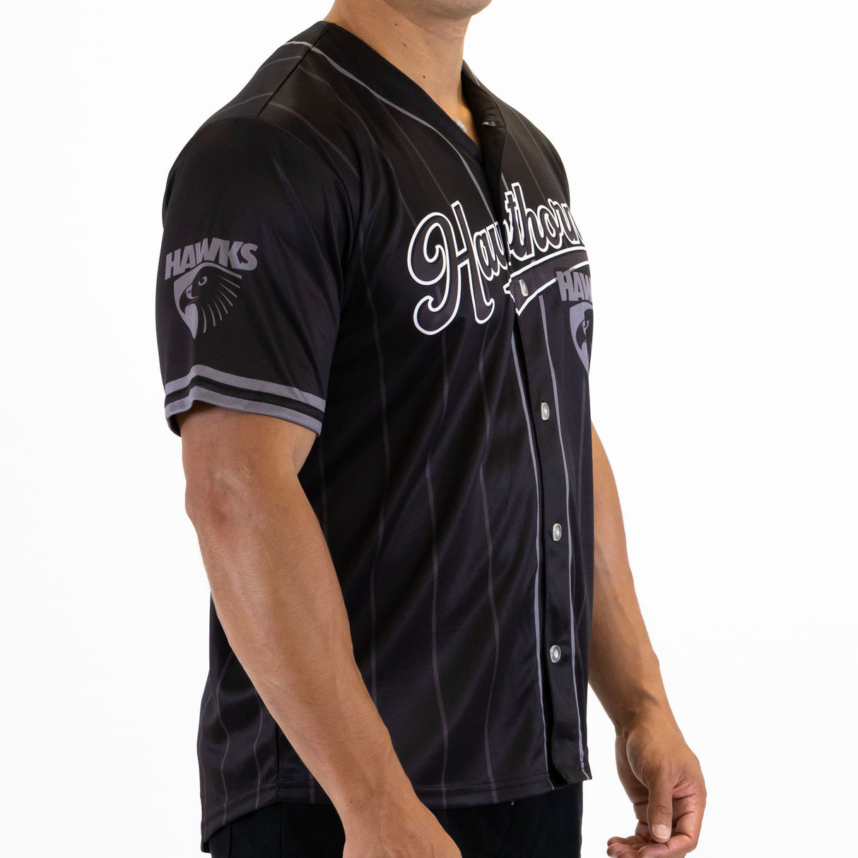 AFL Hawthorn Blackout Baseball Shirt - Ashtabula