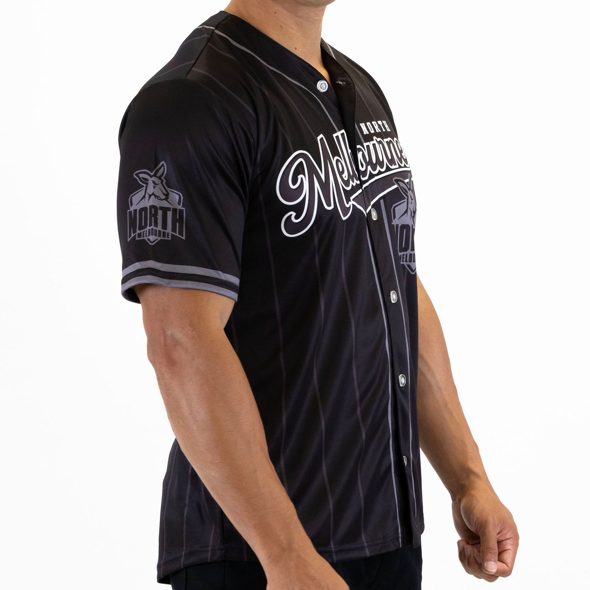 AFL North Melbourne Blackout Baseball Shirt - Ashtabula