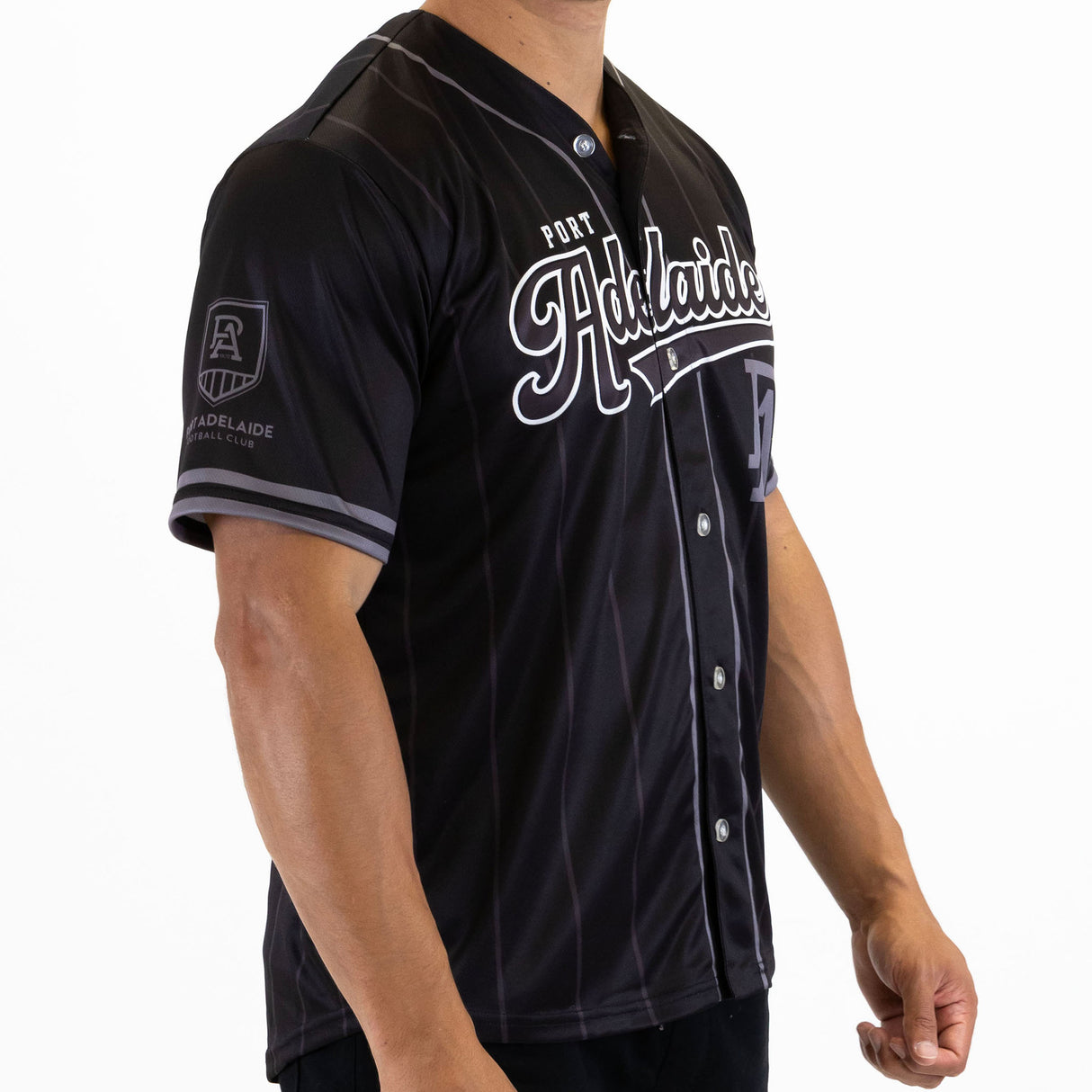 AFL Port Adelaide Blackout Baseball Shirt - Ashtabula