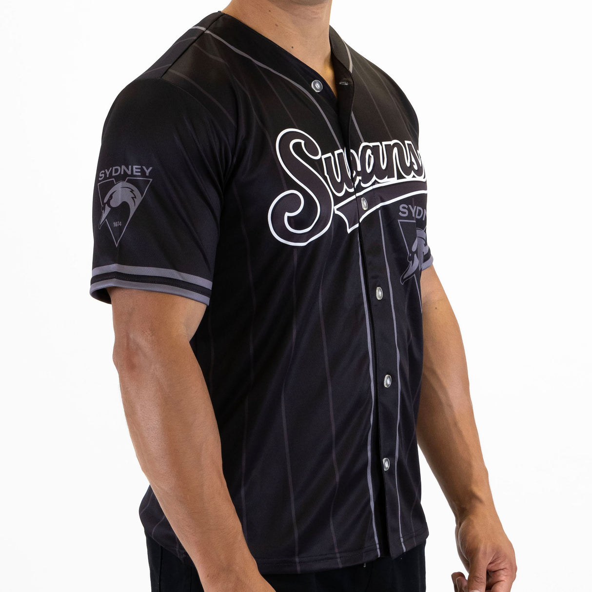 AFL Sydney Swans Blackout Baseball Shirt - Ashtabula