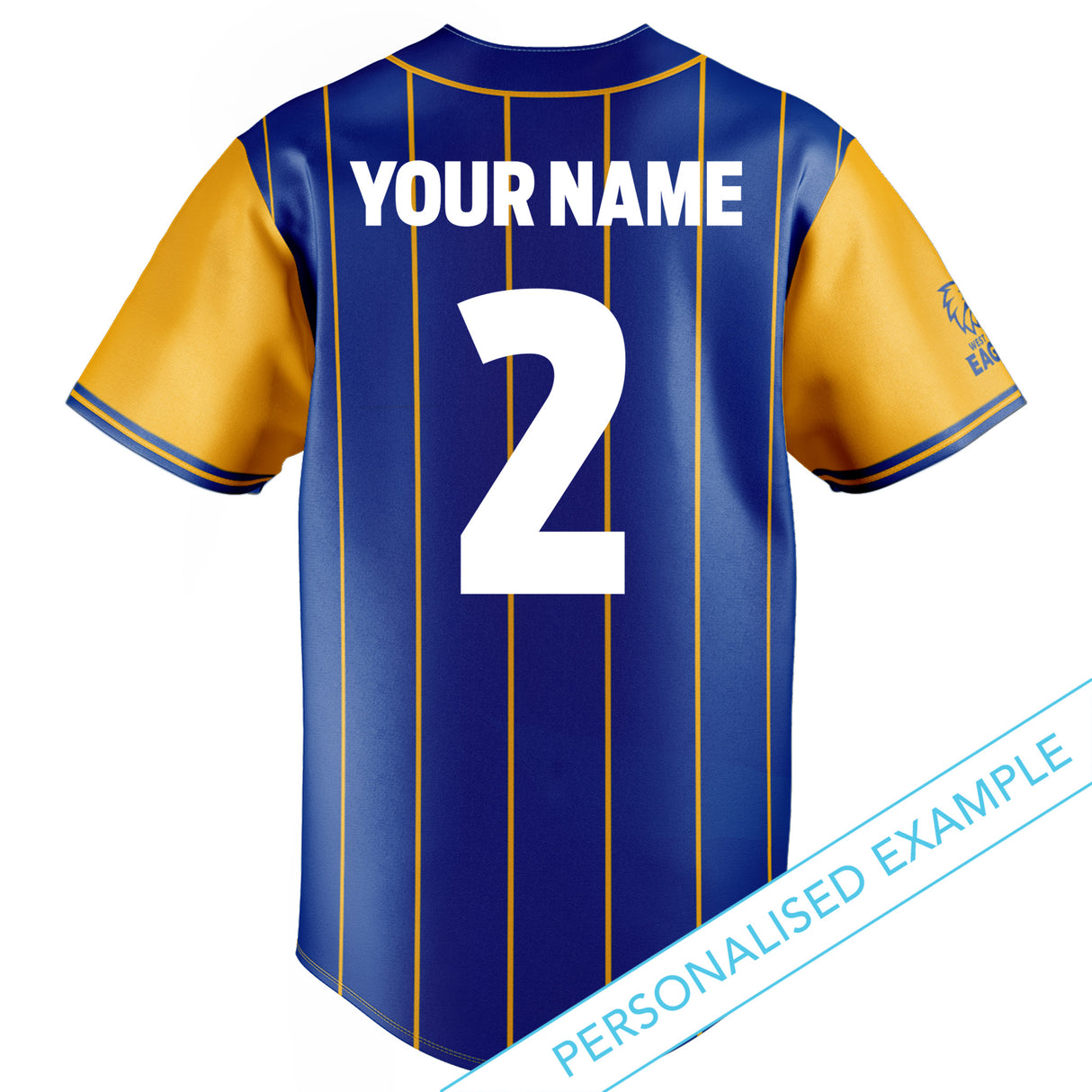 AFL West Coast Eagles 'Slugger' Baseball Shirt - Ashtabula