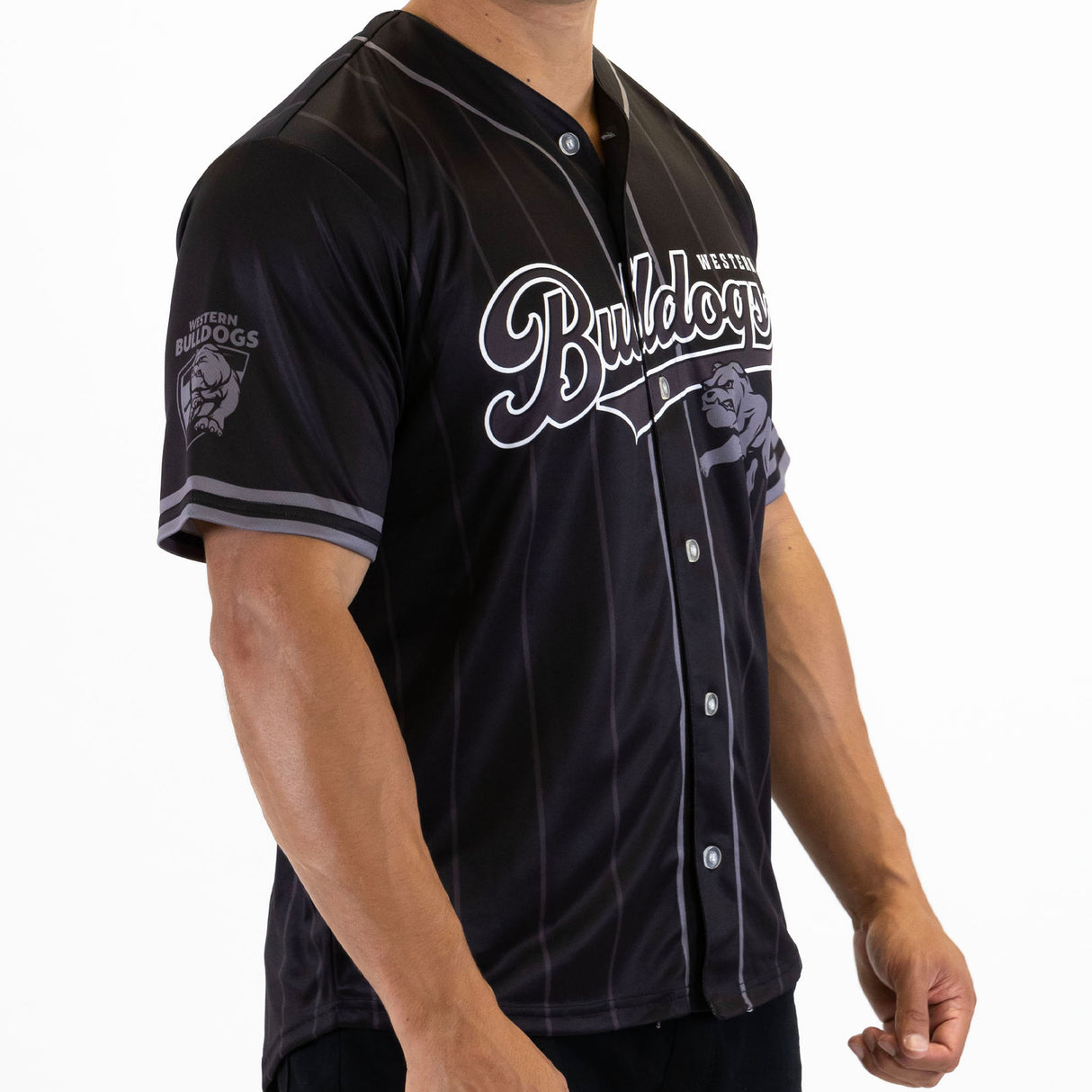 AFL Western Bulldogs Blackout Baseball Shirt - Ashtabula