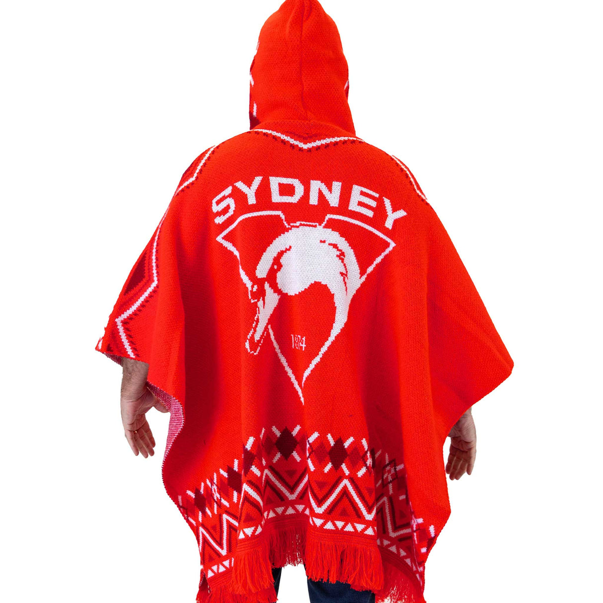AFL Sydney Swans 'Dakota' Knitted Poncho - Ashtabula