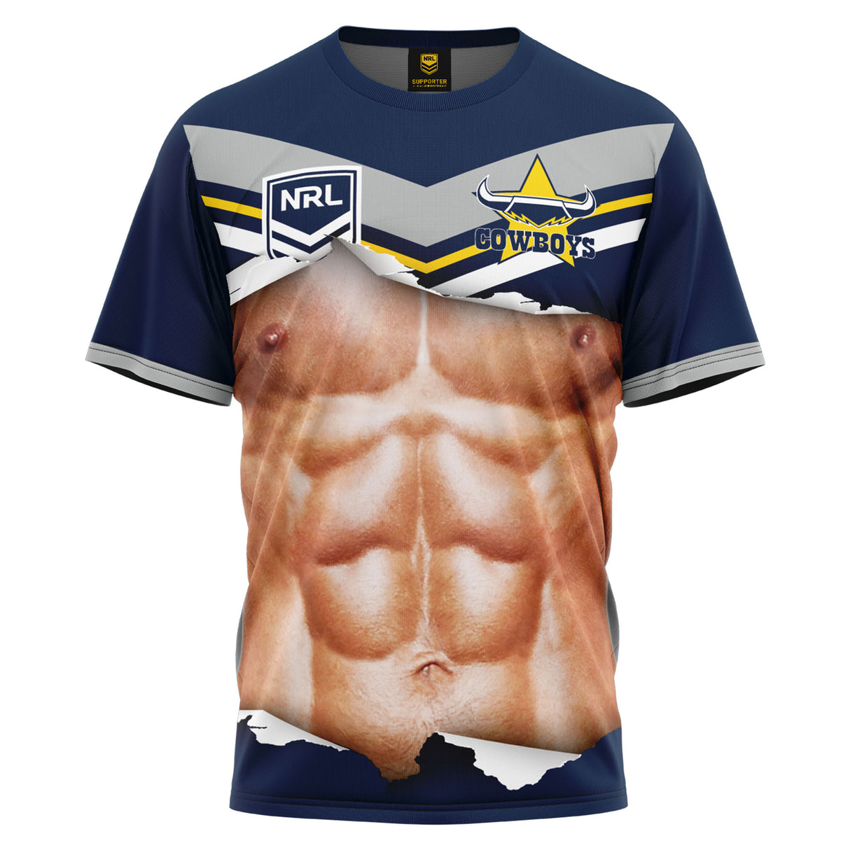 NRL Cowboys Ripped Tee - Ashtabula