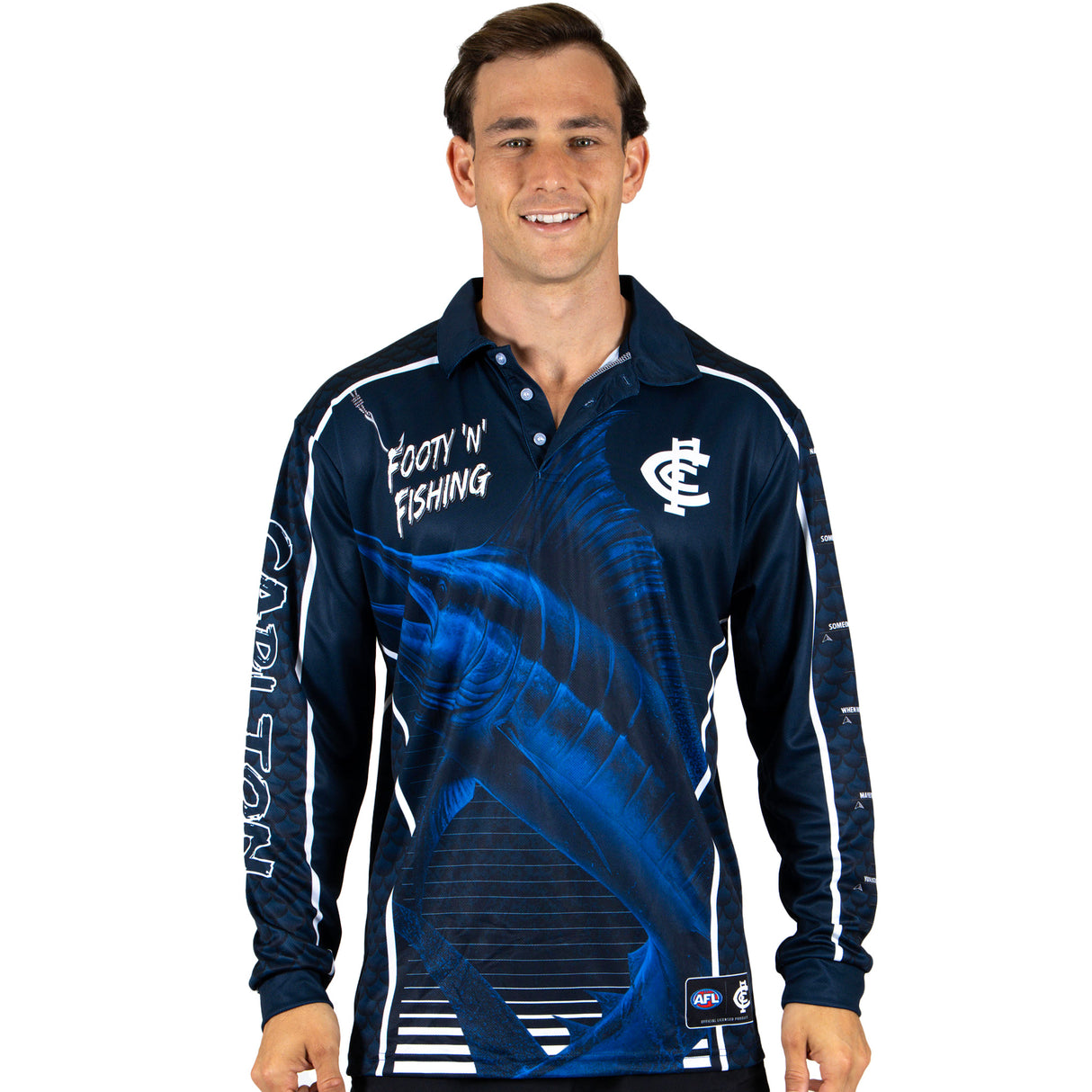 AFL Carlton Footy n Fishing Shirt - Adult - Ashtabula
