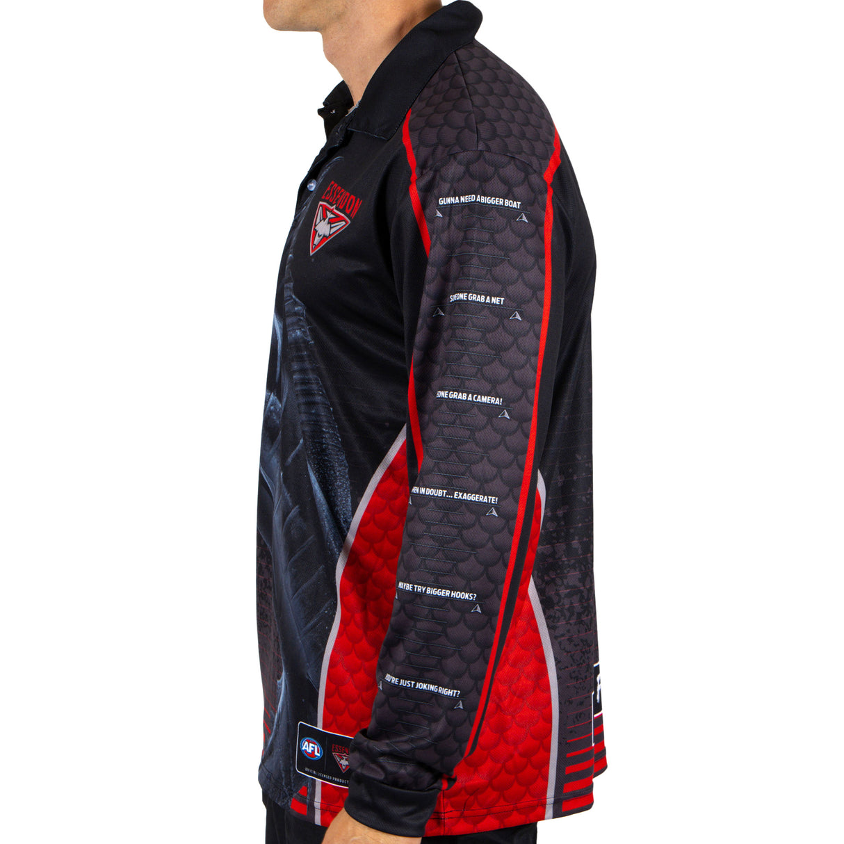 AFL Essendon Bombers Footy n Fishing Shirt - Adult - Ashtabula