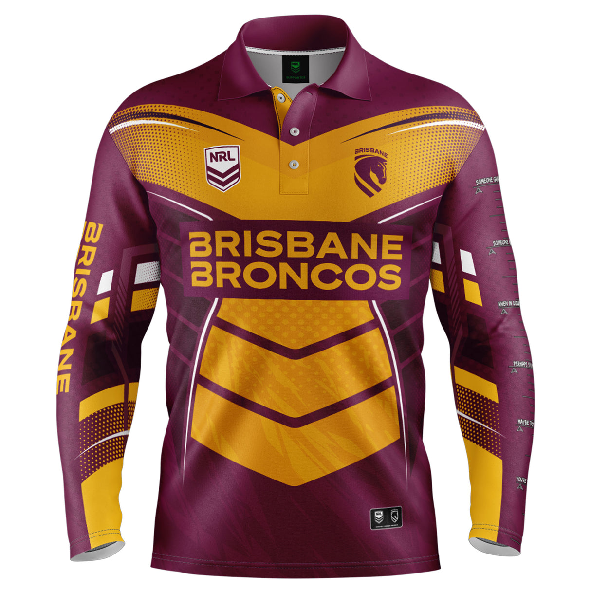 NRL Broncos 'Cyber' Fishing Shirt - Youth