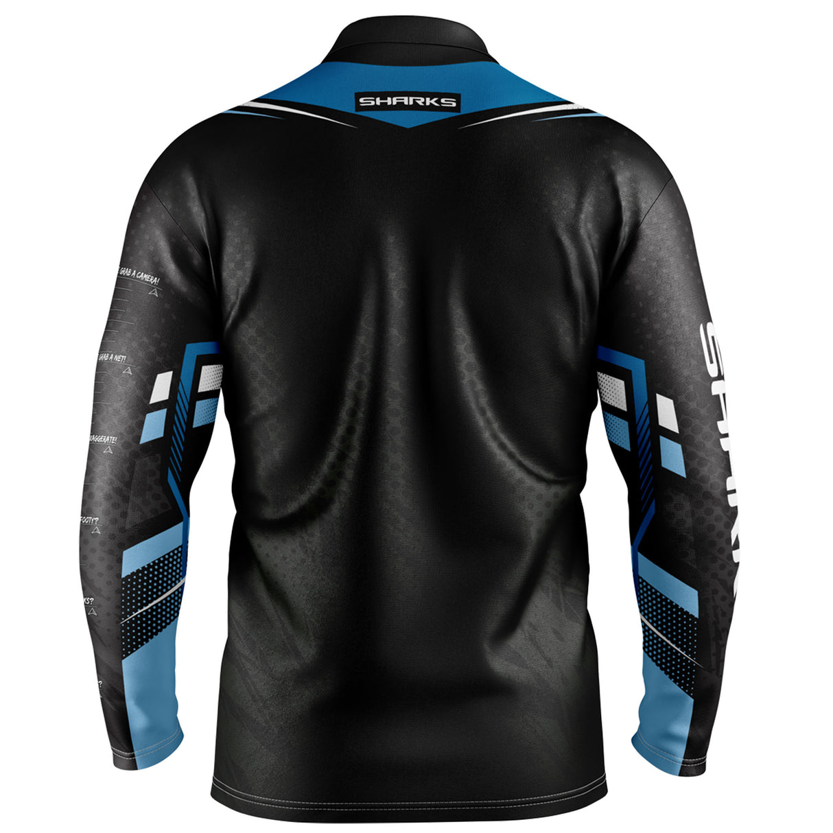 NRL Sharks 'Cyber' Fishing Shirt - Youth - Ashtabula