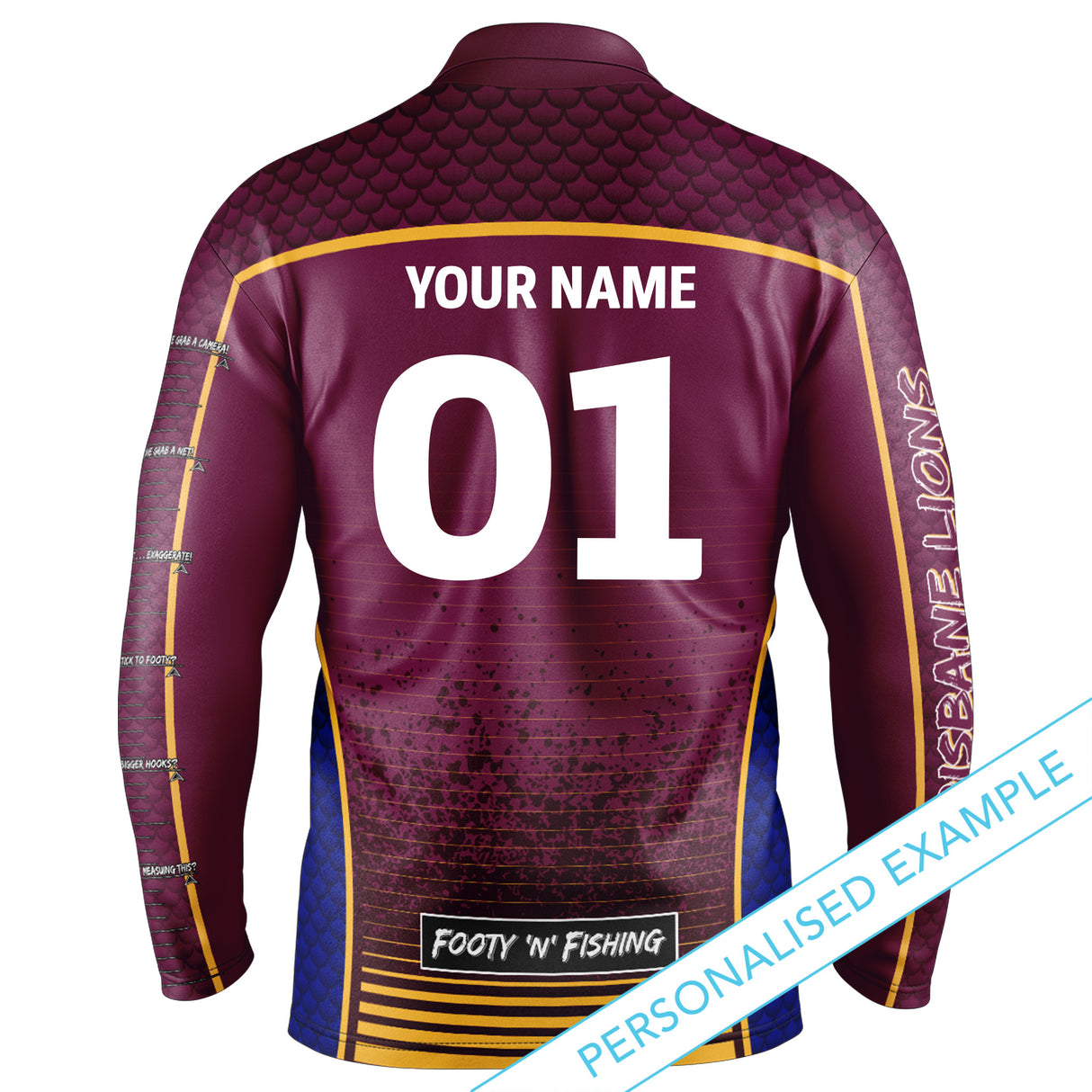 AFL Brisbane Lions Footy n Fishing Shirt - Youth - Ashtabula