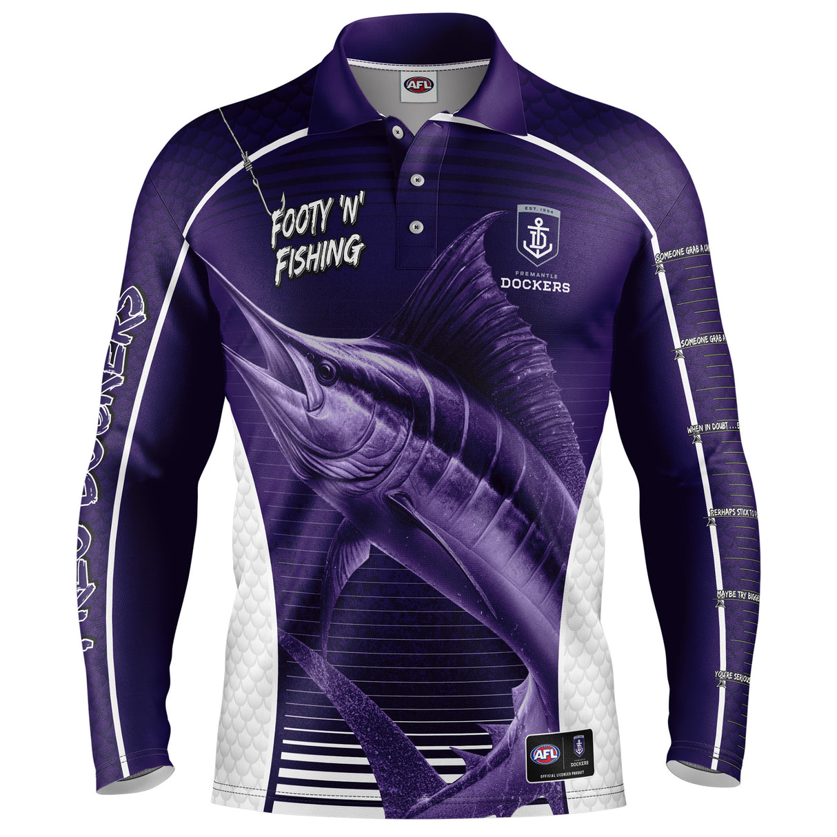 AFL Fremantle Dockers Footy n Fishing Shirt - Adult - Ashtabula