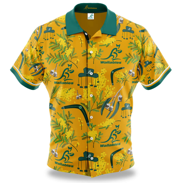 Wallabies 'Australiana' Hawaiian Shirt - Adult - Ashtabula